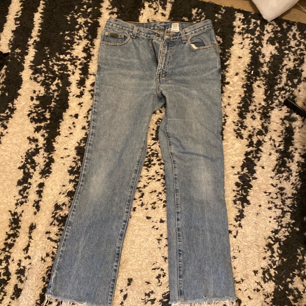 90’s vintage Calvin Klein jeans! Mid-wash distressed edges,Great capsule piece! - Picture 1 of 4